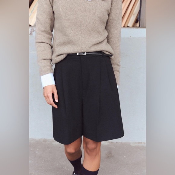 Zara Pants - ZADA BELTED PLEATED SHORTS